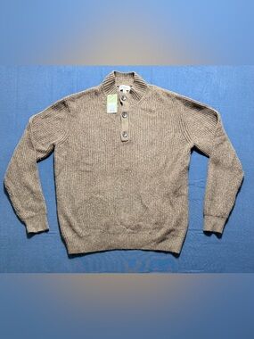 Cotton Blend Size L NWT Goodfellow & Co Mock Neck Button Sweater